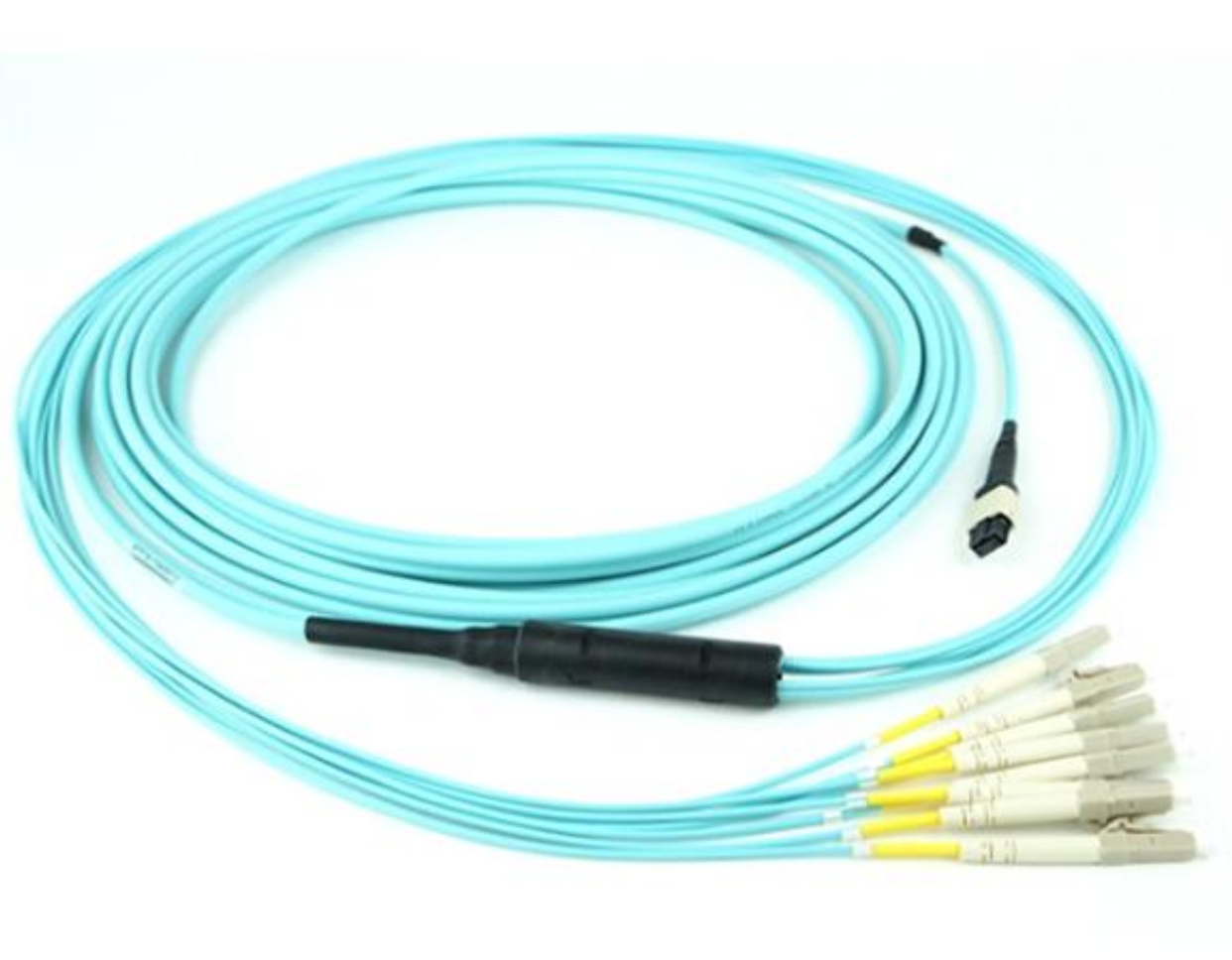MPO-12F (Female, APC) to 6x LC Duplex UPC BreakOut OM3